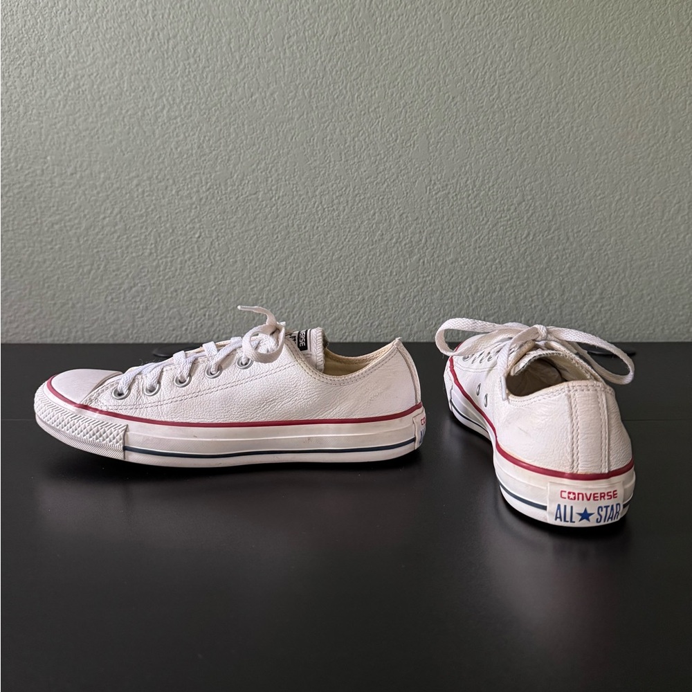Converse Chuck Taylor Women’s All Leather White Sneakers 8